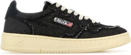 Autry Zwarte Denim Medalist Sneakers Black Dames