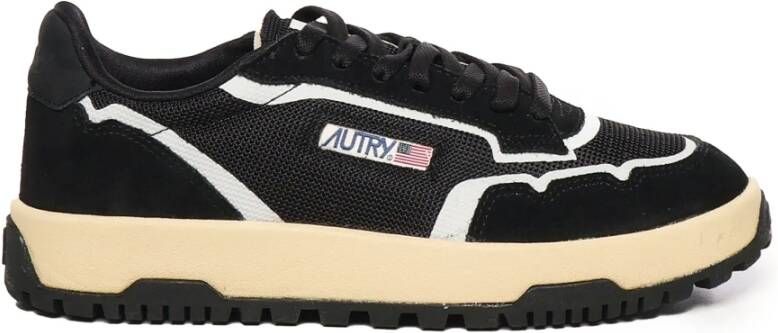 Autry Zwarte Sneakers met Mesh en Suède Black Heren