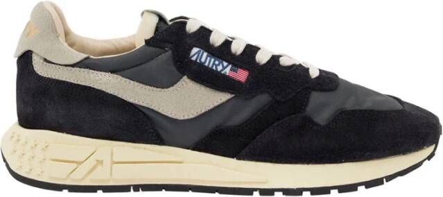 Autry Zwarte Suède Lage Sneakers met Logodetail Black Heren