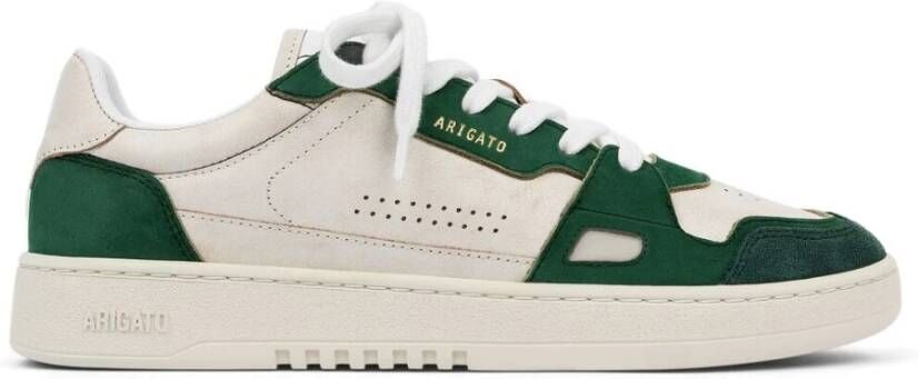 Axel Arigato Witte Sneakers met Lage Top en Groen en Wit Leer White Dames