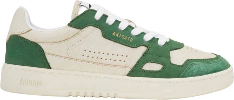 Axel Arigato Witte Sneakers met Lage Top en Groen en Wit Leer White Dames