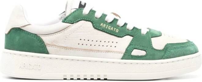 Axel Arigato Witte Sneakers met Lage Top en Groen en Wit Leer White Dames