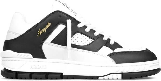 Axel Arigato Wit zwart leren sneaker paneelontwerp Black Heren