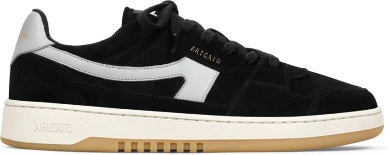 Axel Arigato Zwarte Suède Sneakers met Metallic Gouden Logo Black Heren