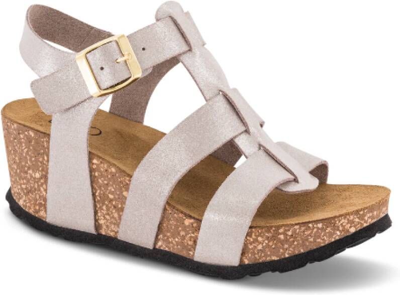 B&Co Metallic Strap Sleehak Sandaal Pink Dames