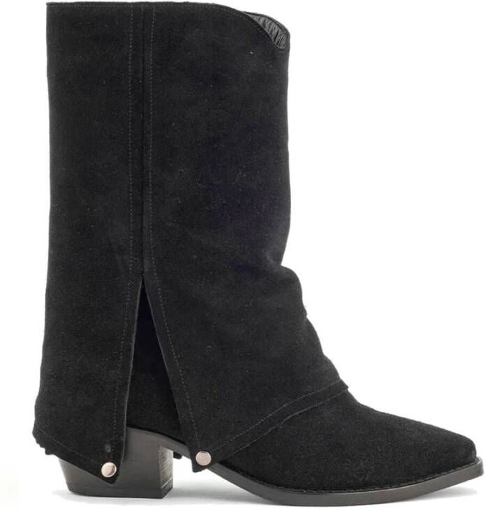 Babouche Myla-2 Middenlaarzen Black Dames