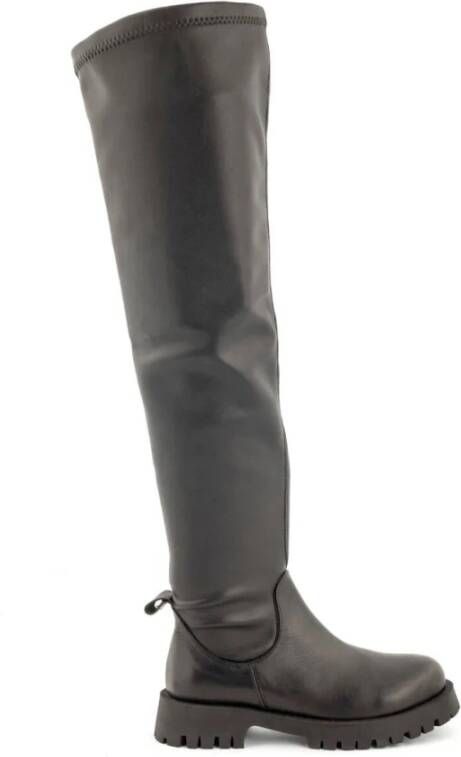 Babouche Overknee laarzen Aster-54 Black Dames