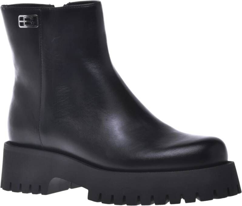 Baldinini Ankle boots in black leather Black Dames