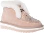 Baldinini Ankle boots in nude suede and sheepskin with rhinestones Pink Dames - Thumbnail 1