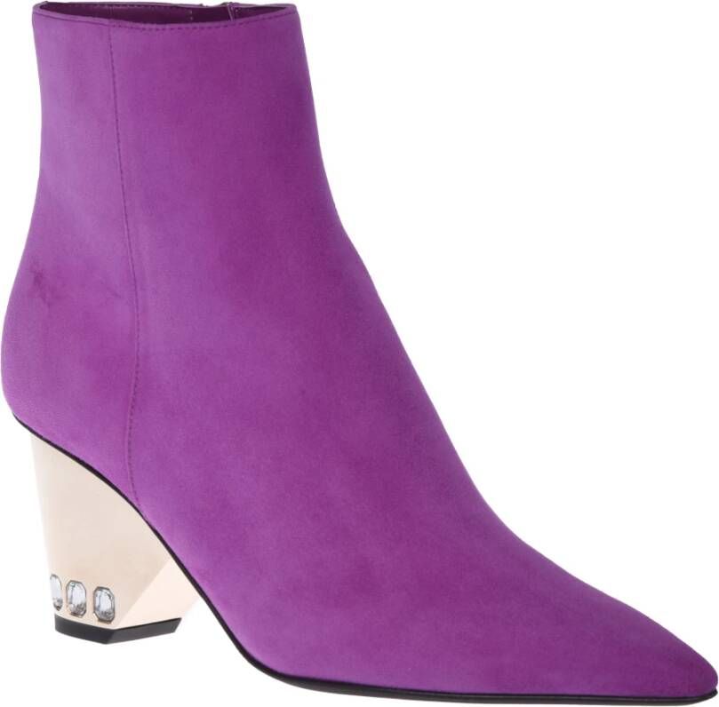 Baldinini Ankle boots in purple suede Purple Dames