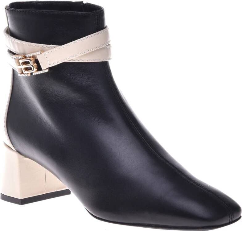 Baldinini Ankle boots in vanilla and black leather Multicolor Dames