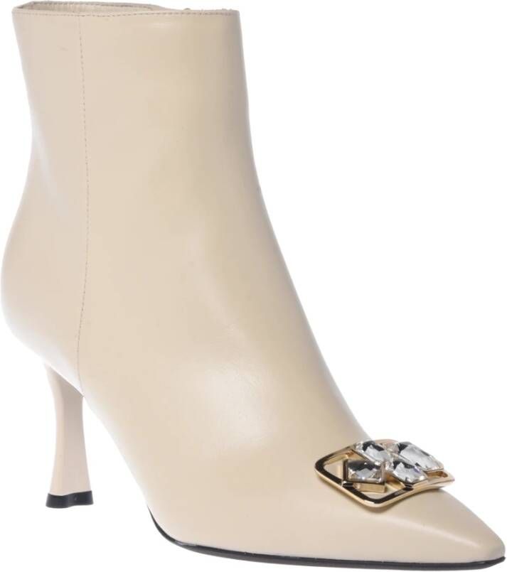 Baldinini Ankle boots in vanilla leather Beige Dames