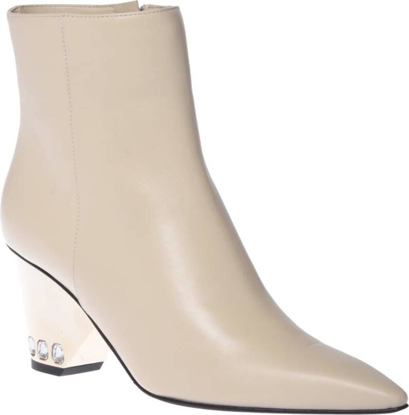 Baldinini Ankle boots in vanilla leather Beige Dames