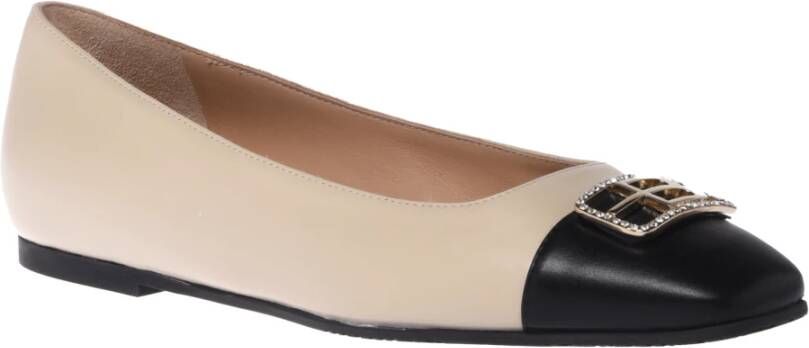 Baldinini Ballerina pump in black and vanilla leather Multicolor Dames