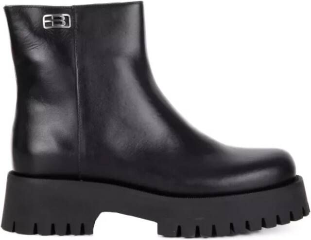 Baldinini Ankle boots in black leather Black Dames