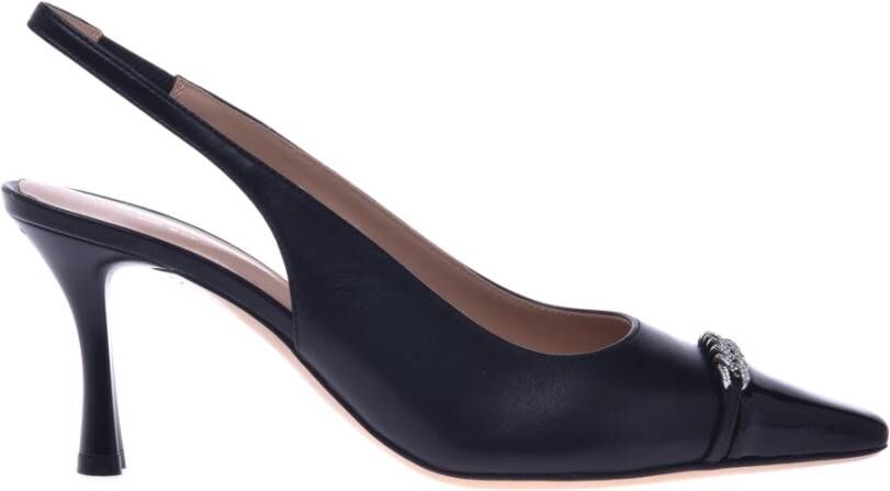 Baldinini Black and nude leather slingback Black Dames