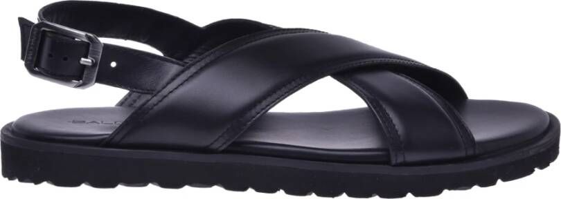 Baldinini Black calfskin sandals Zwart Heren