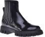 Baldinini Black Combat boots in naplak and elastic with rhinestones Black Dames - Thumbnail 1