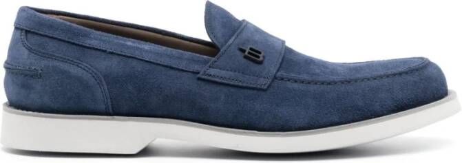 Baldinini Blauwe Elegante Gesloten Loafers in Leer Blue Heren