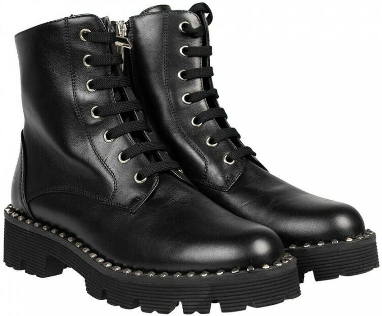 Baldinini Veterschoenen van Leer met Versieringen Black Dames