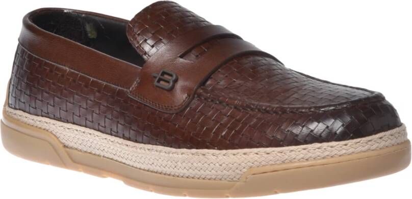 Baldinini Brown woven print loafer Brown Heren