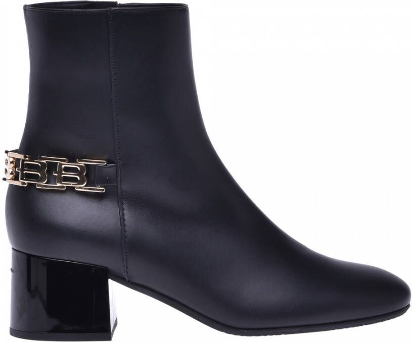 Baldinini Black calfskin ankle boots Zwart Dames