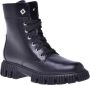 Baldinini Combat boots in black leather Black Dames - Thumbnail 1