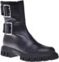 Baldinini Combat boots in black leather Black Dames - Thumbnail 1