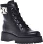 Baldinini Combat boots in black leather Black Dames - Thumbnail 1