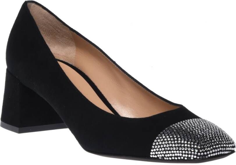 Baldinini Court shoes in black suede with rhinestones Black Dames