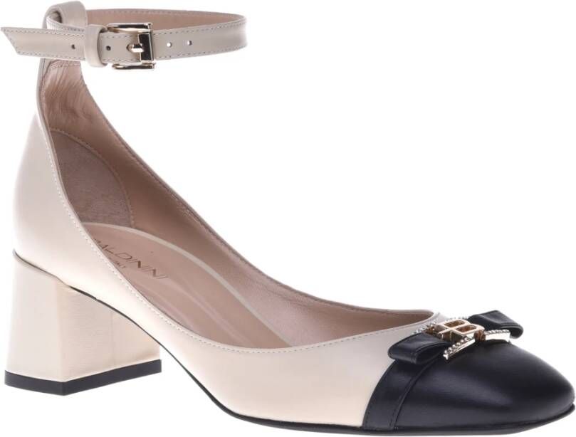 Baldinini Court shoes in vanilla and black leather Multicolor Dames