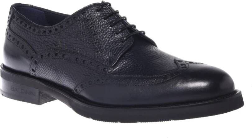 Baldinini Lace-up in black tumbled leather and leather Blue Heren