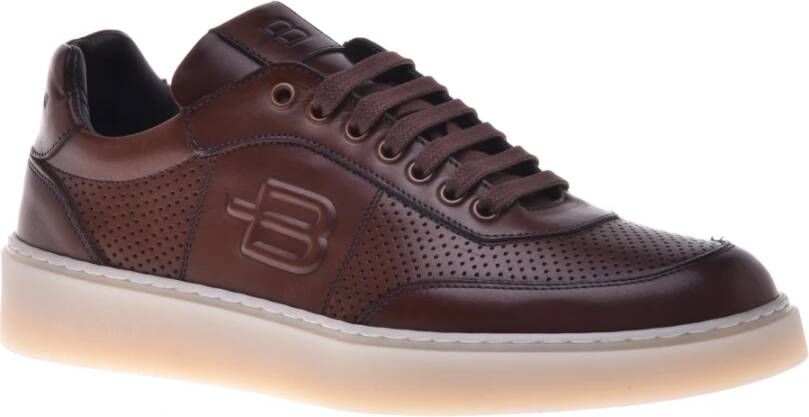 Baldinini Lace-up in brown perforated calfskin Brown Heren