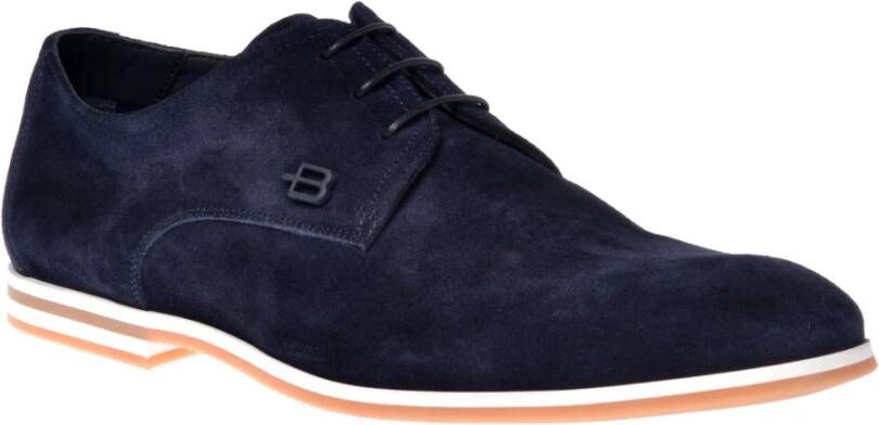 Baldinini Lace-up in dark blue suede Blue Heren