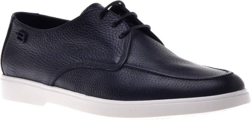 Baldinini Lace-up in dark blue tumbled leather Blue Heren