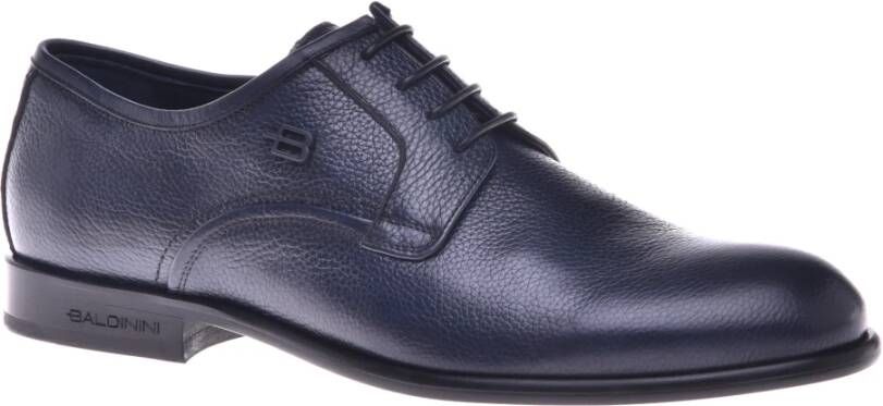 Baldinini Lace-up in dark blue tumbled leather Blue Heren