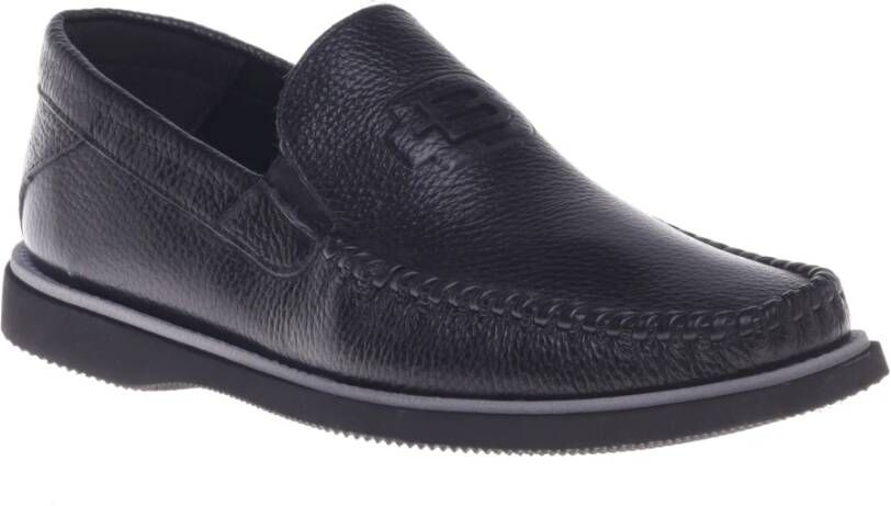 Baldinini Loafer in black tumbled leather Black Heren