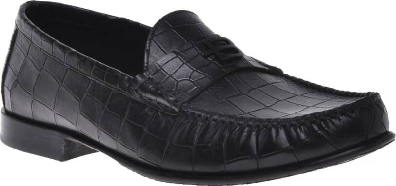 Baldinini Loafer in black with crocodile print Black Heren