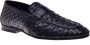 Baldinini Loafer in black woven leather Black Heren - Thumbnail 1