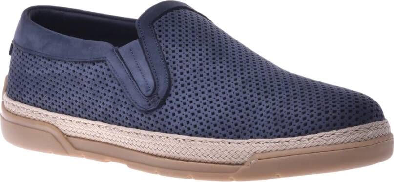 Baldinini Loafer in dark blue perforated nubuck Blue Heren