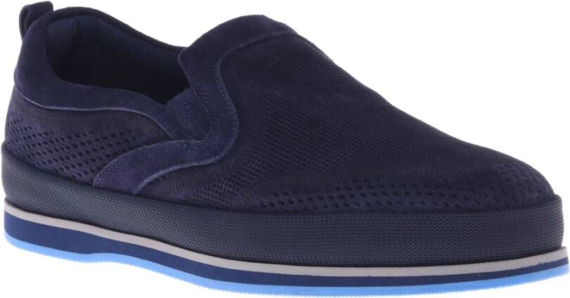 Baldinini Loafer in dark blue perforated suede Blue Heren