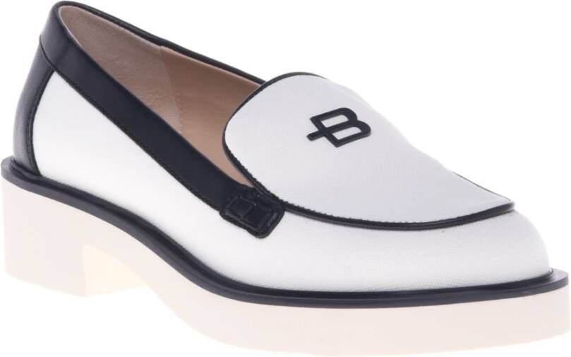 Baldinini Loafer in white fabric White Dames