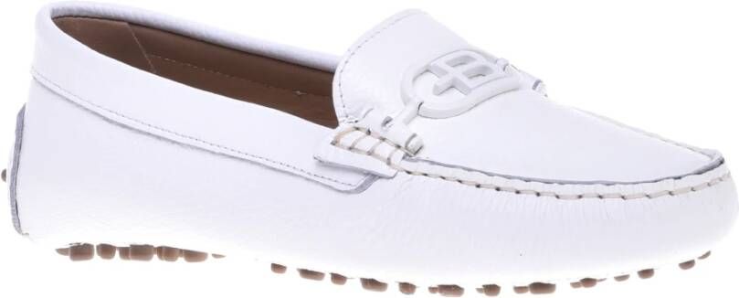 Baldinini Loafer in white tumbled leather White Dames