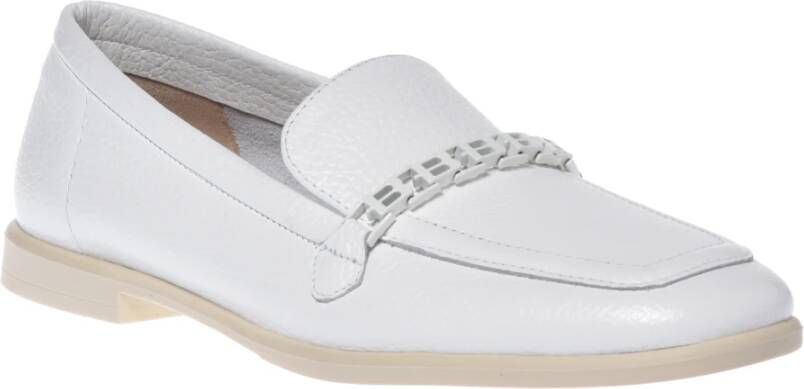 Baldinini Loafer in white tumbled leather White Dames