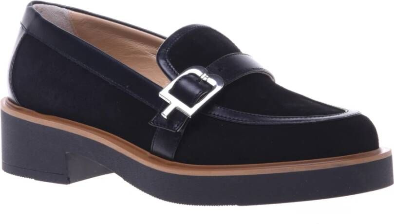 Baldinini Loafers in black leather and suede Black Dames