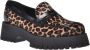 Baldinini Loafers in leopard-print pony skin and black leather Brown Dames - Thumbnail 1