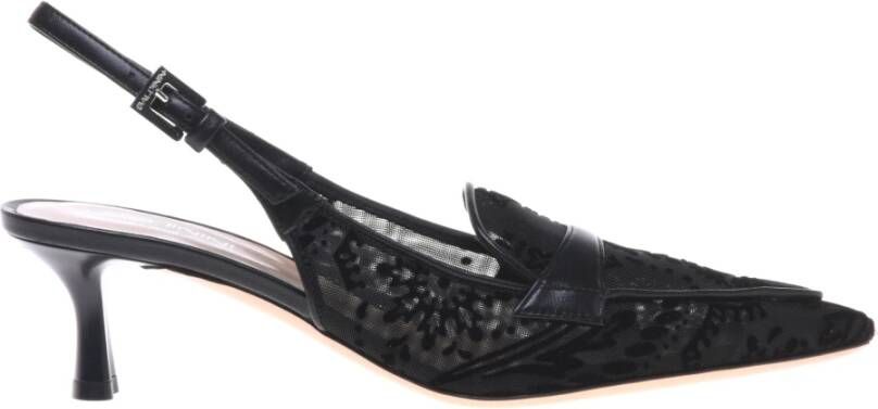 Baldinini Petal mesh slingback in black Dames