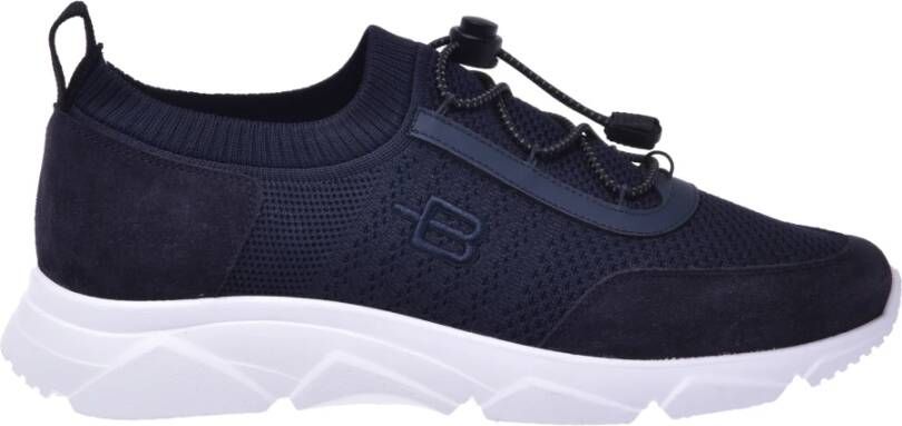 Baldinini Running trainers in fabric and blue suede Blauw Heren