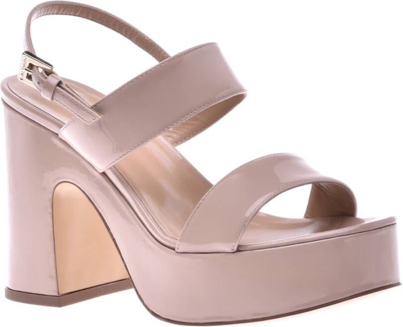 Baldinini Sandal in nude shiny leather Beige Dames