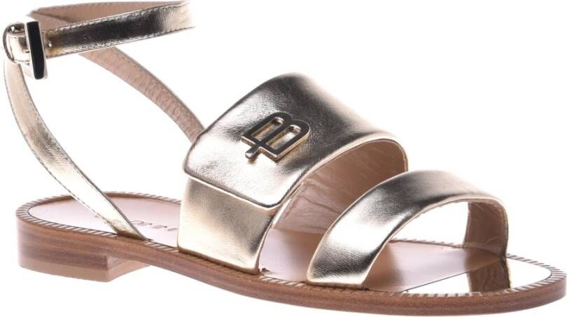 Baldinini Sandal in platinum nappa leather Gray Dames